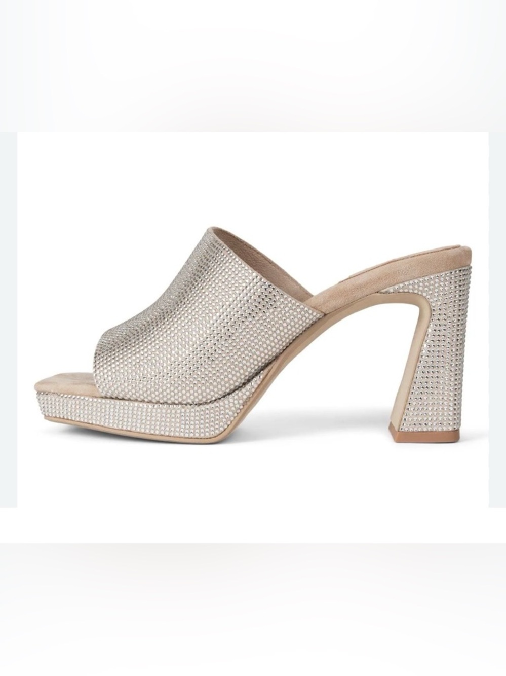 Jeffrey Campbell Womens Caviar JS Nude Rhinestone Suede Heels Size 10